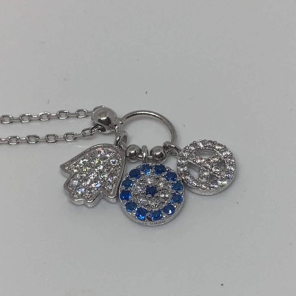 Linx and More Sterling Silver necklace hands - new
